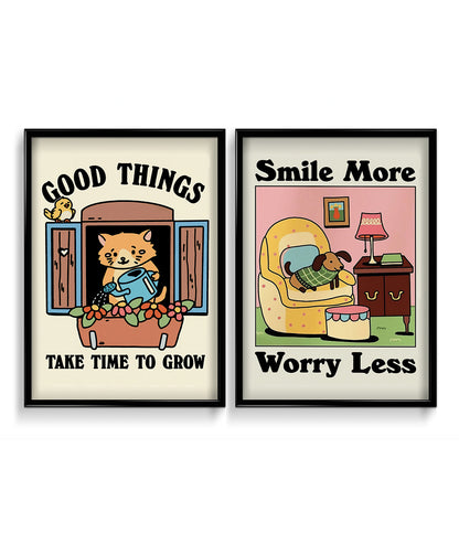 'Good thing take time' and 'Smile more' Quotes