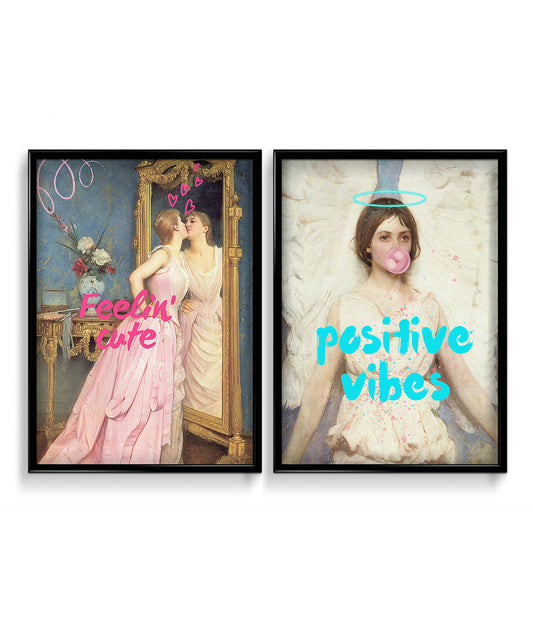 Feelin' cute & Positive vibes - Set of 2