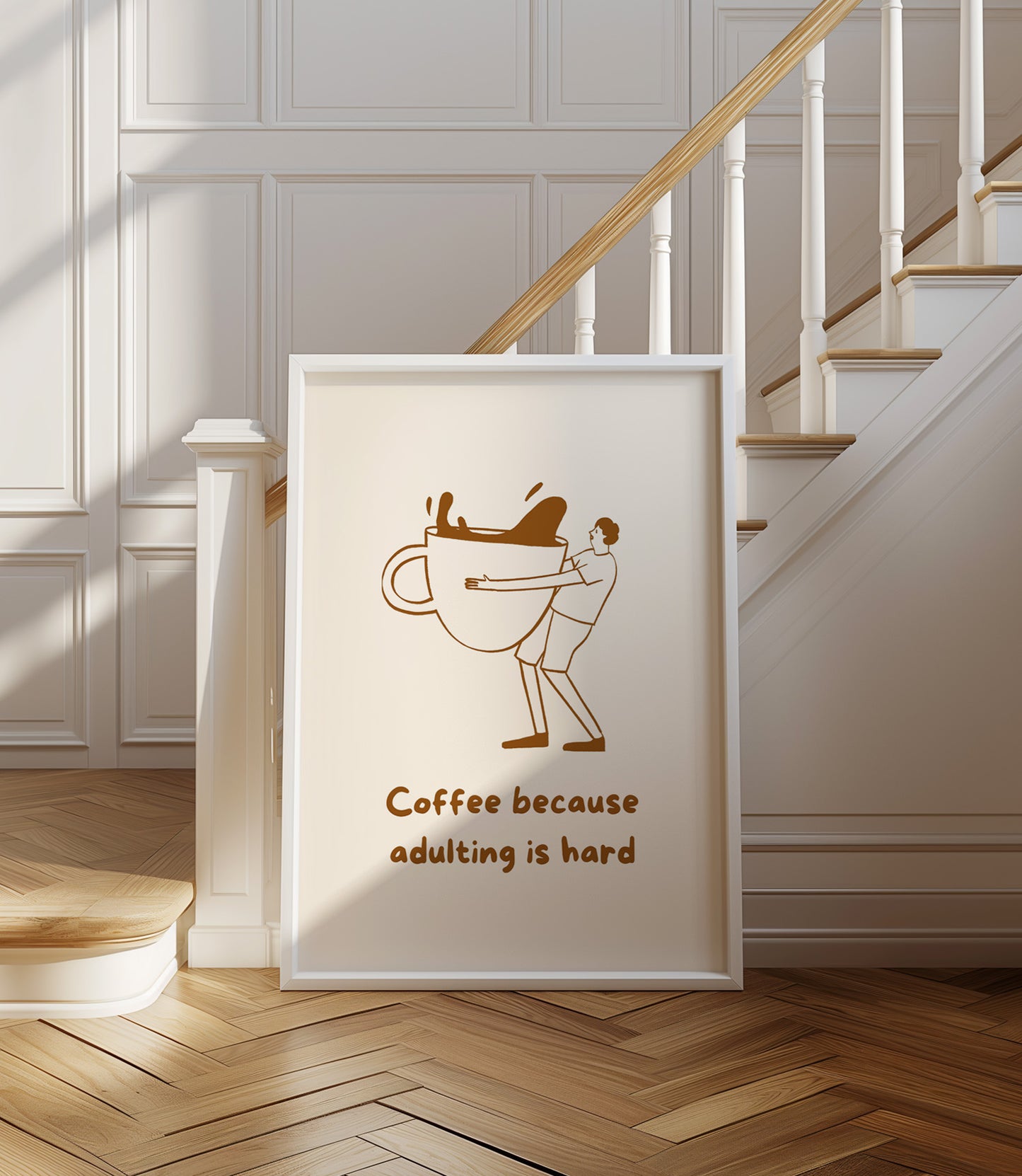 'Coffee because adulting is hard' Wall Art