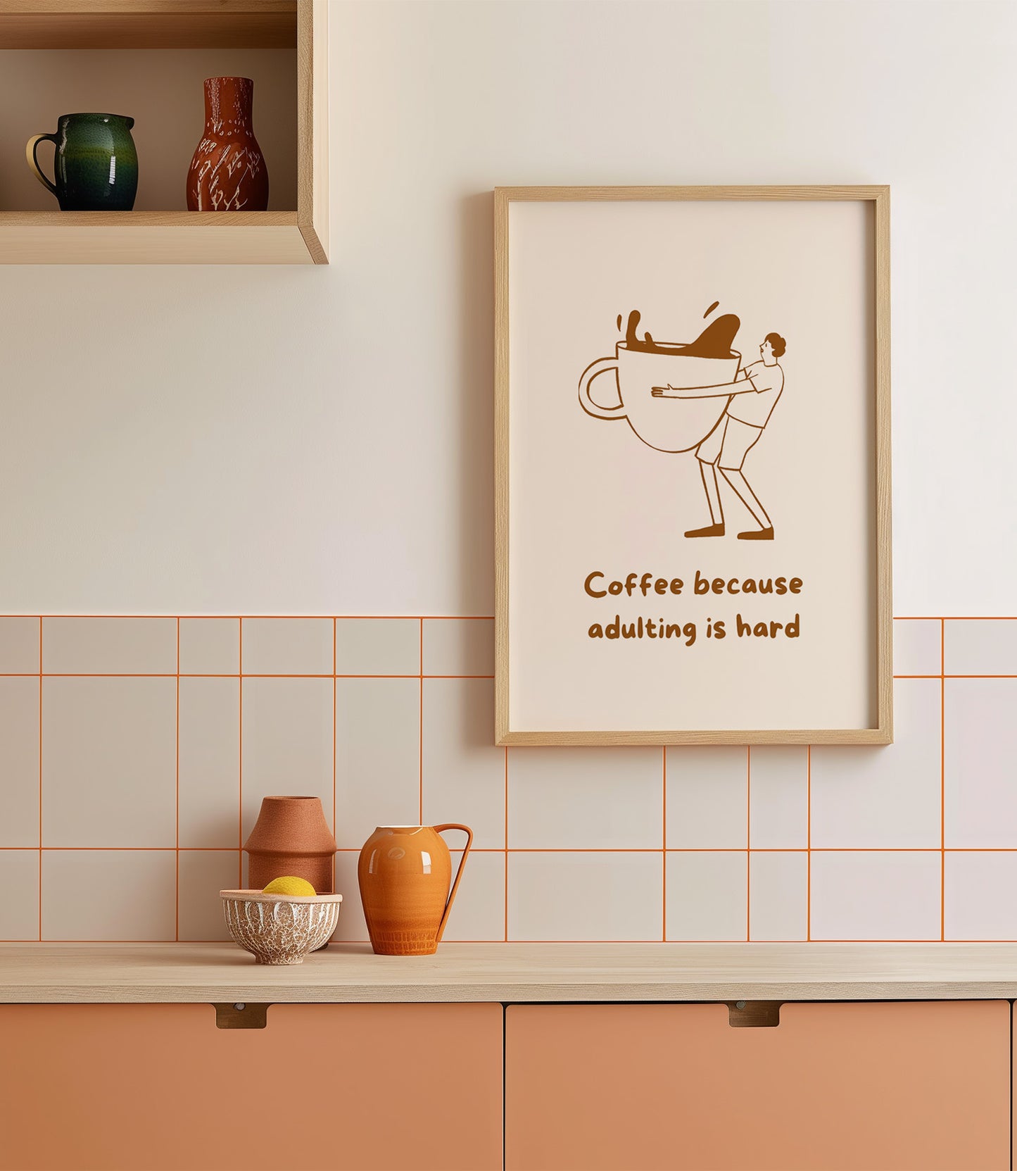 'Coffee because adulting is hard' Wall Art