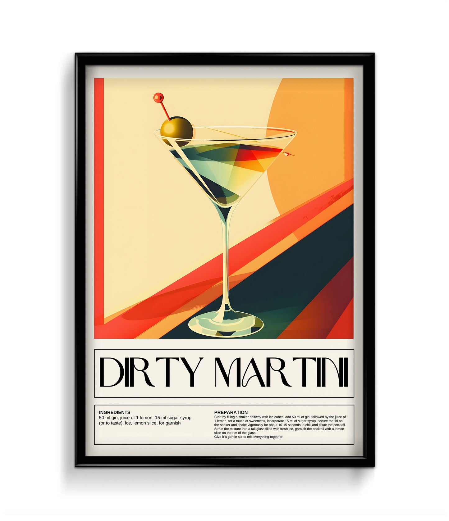 Dirty Martini Cocktail Wall Art