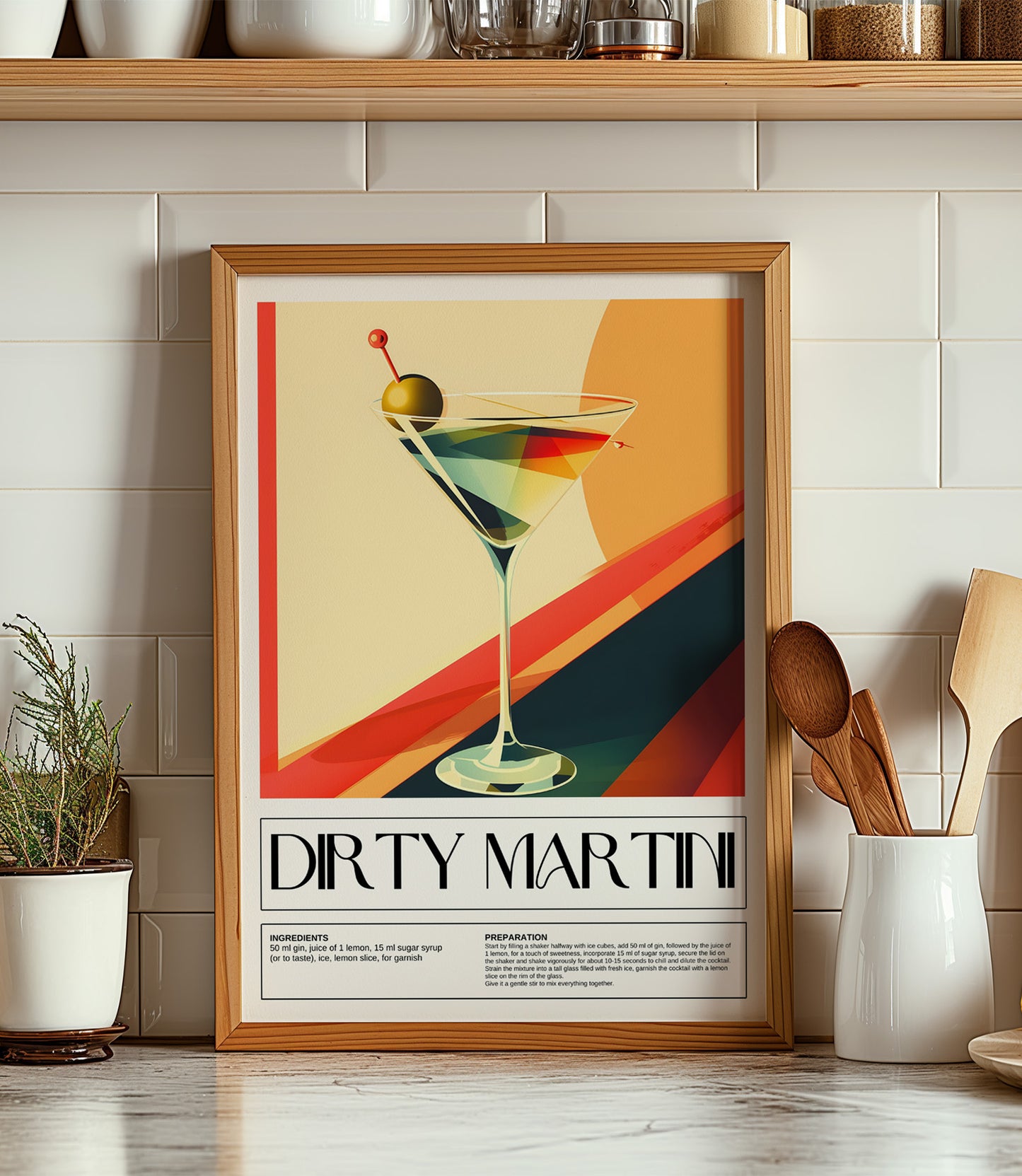 Dirty Martini Cocktail Wall Art