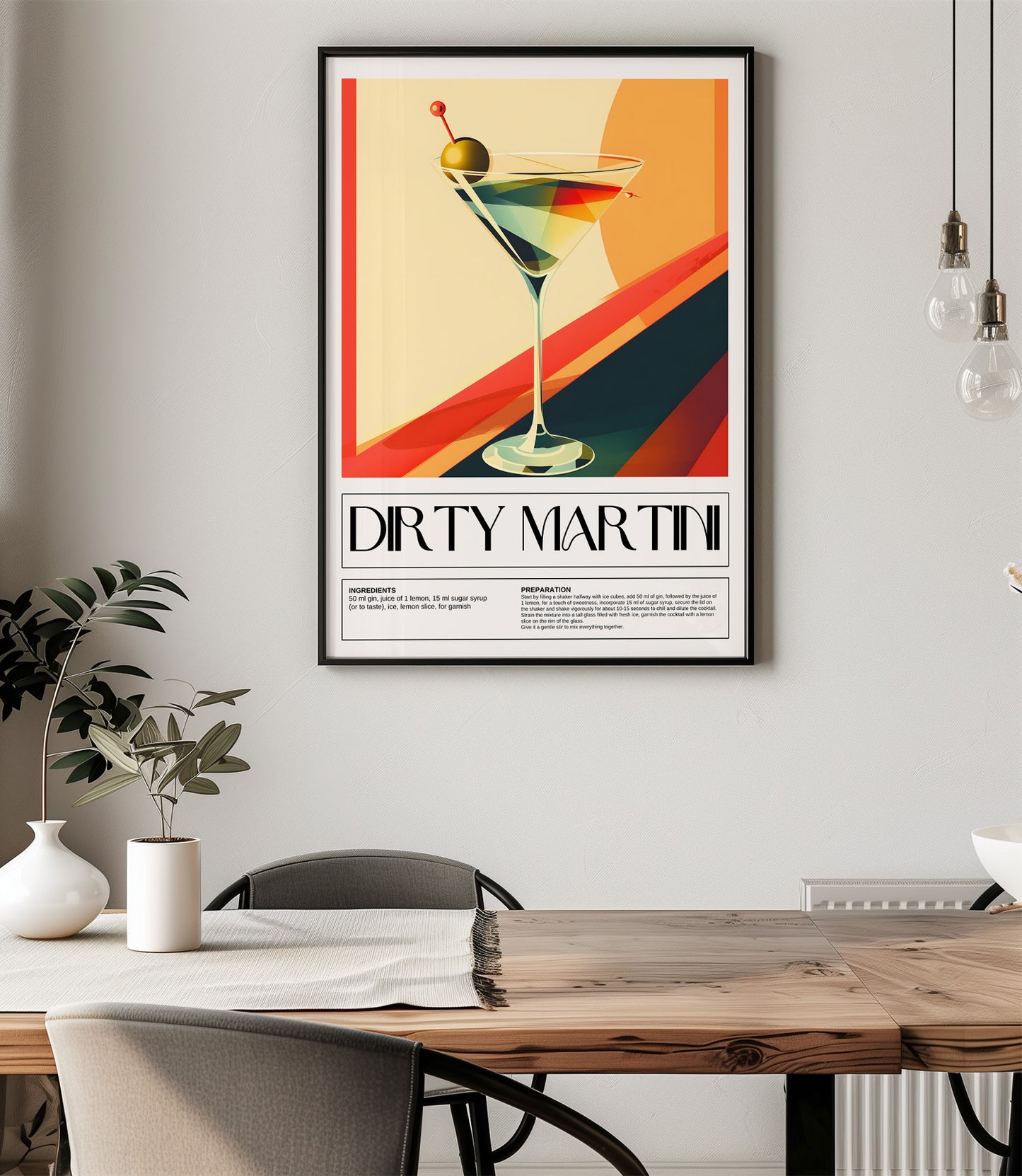 Dirty Martini Cocktail Wall Art