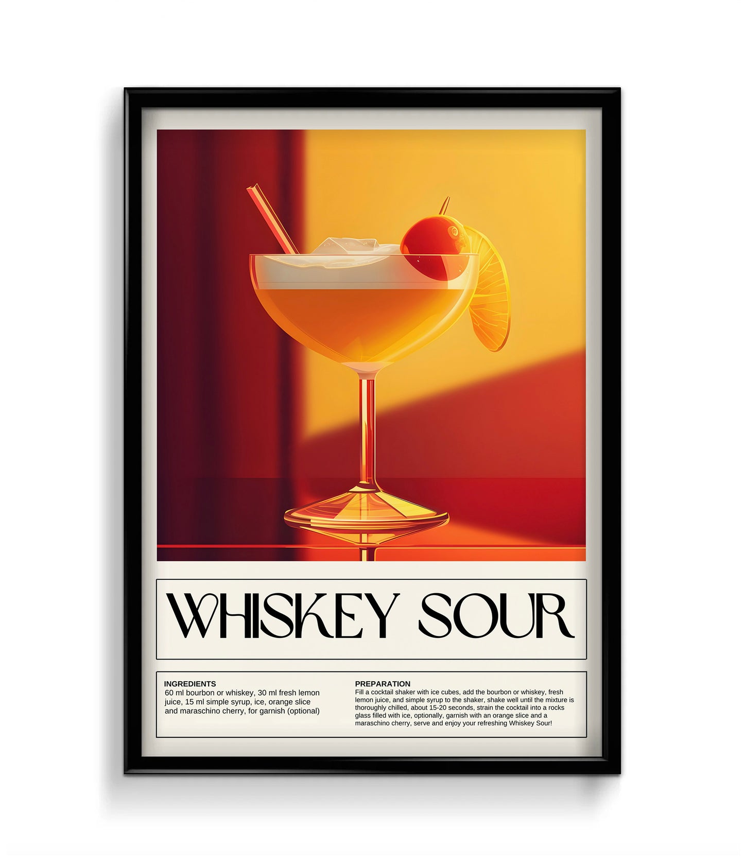 Whiskey Sour Cocktail Wall Art