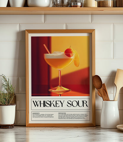 Whiskey Sour Cocktail Wall Art