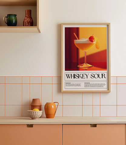 Whiskey Sour Cocktail Wall Art