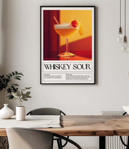 Whiskey Sour Cocktail Wall Art