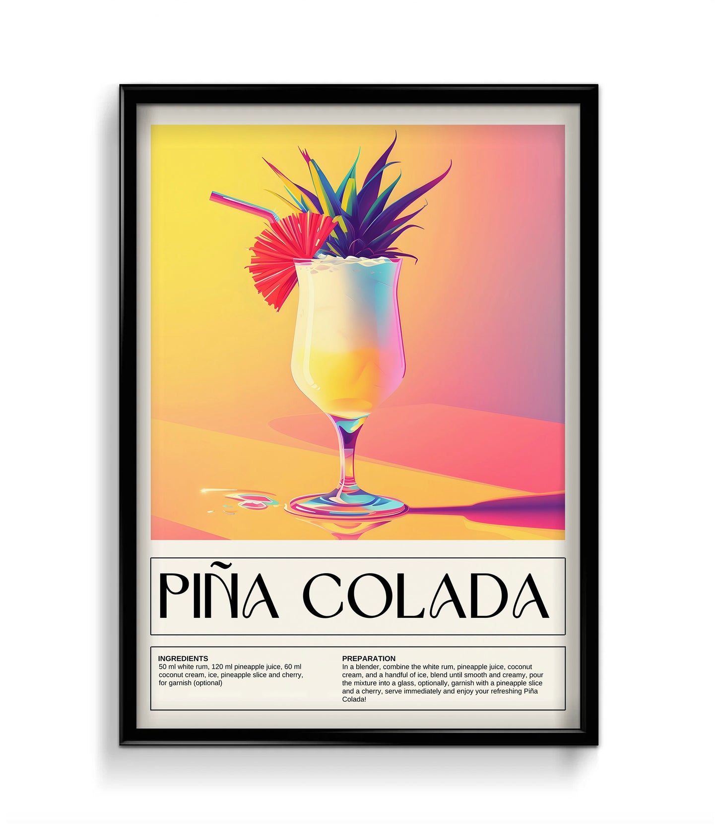 Pina Colada Cocktail Wall Art