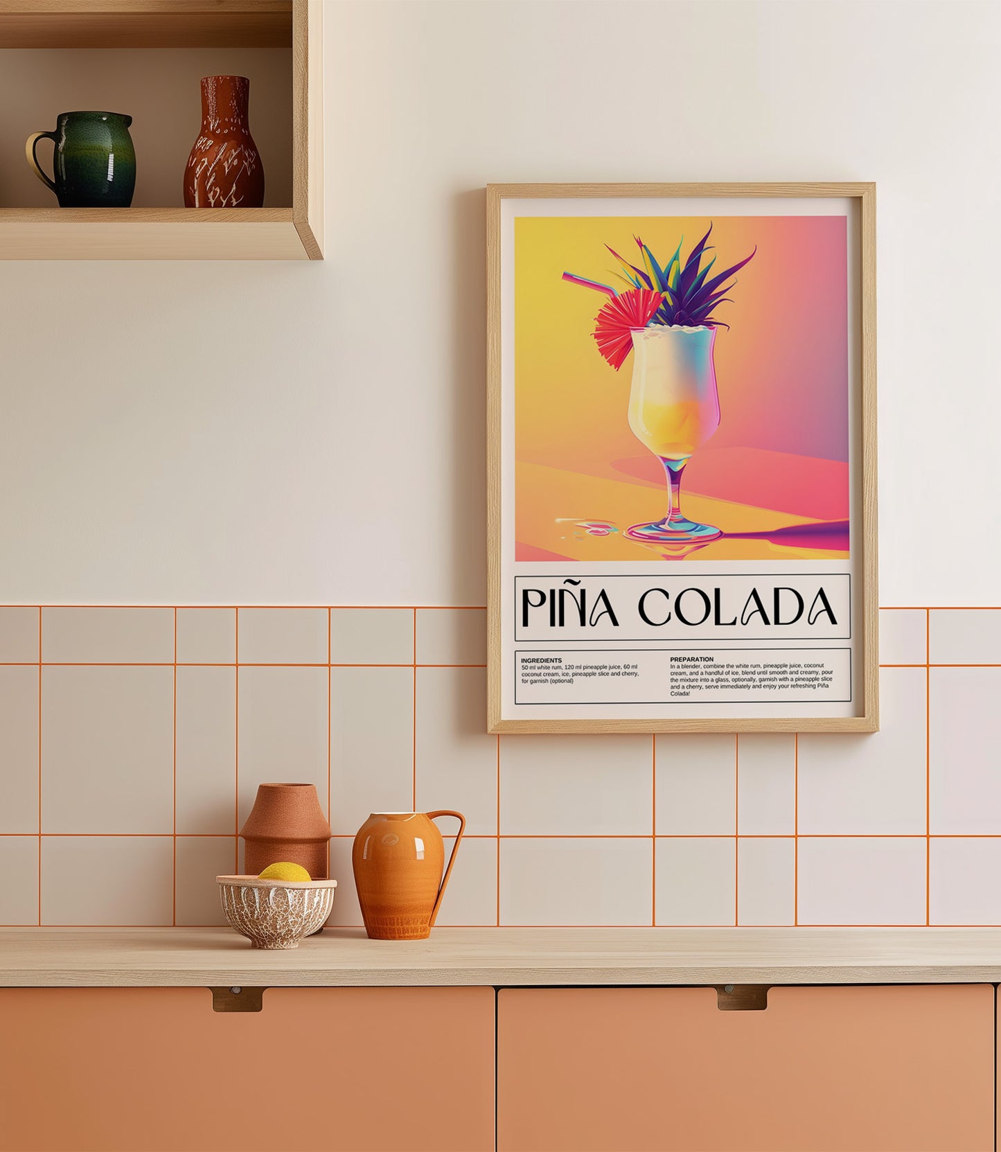 Pina Colada Cocktail Wall Art