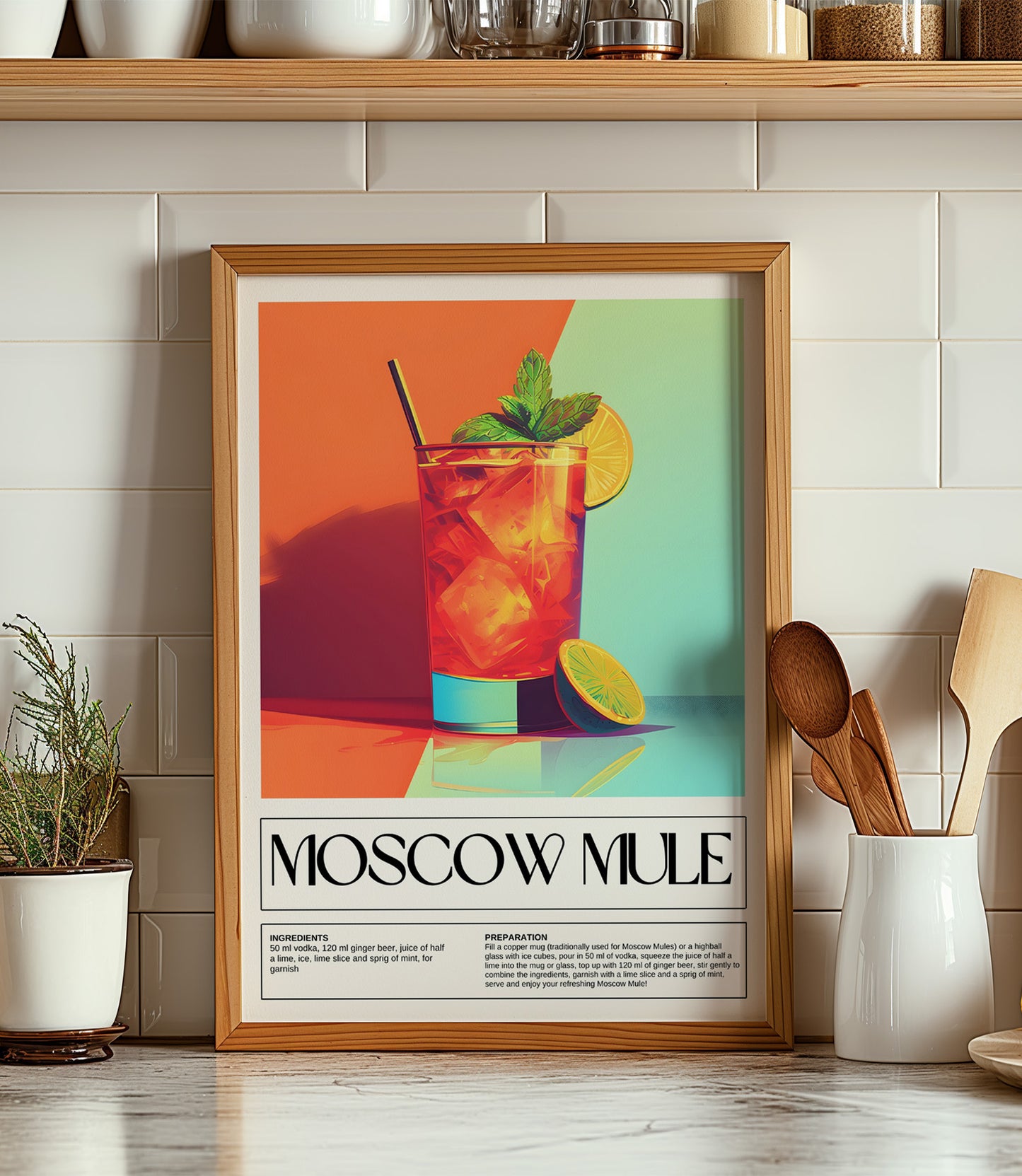 Moscow Mule Cocktail Wall Art