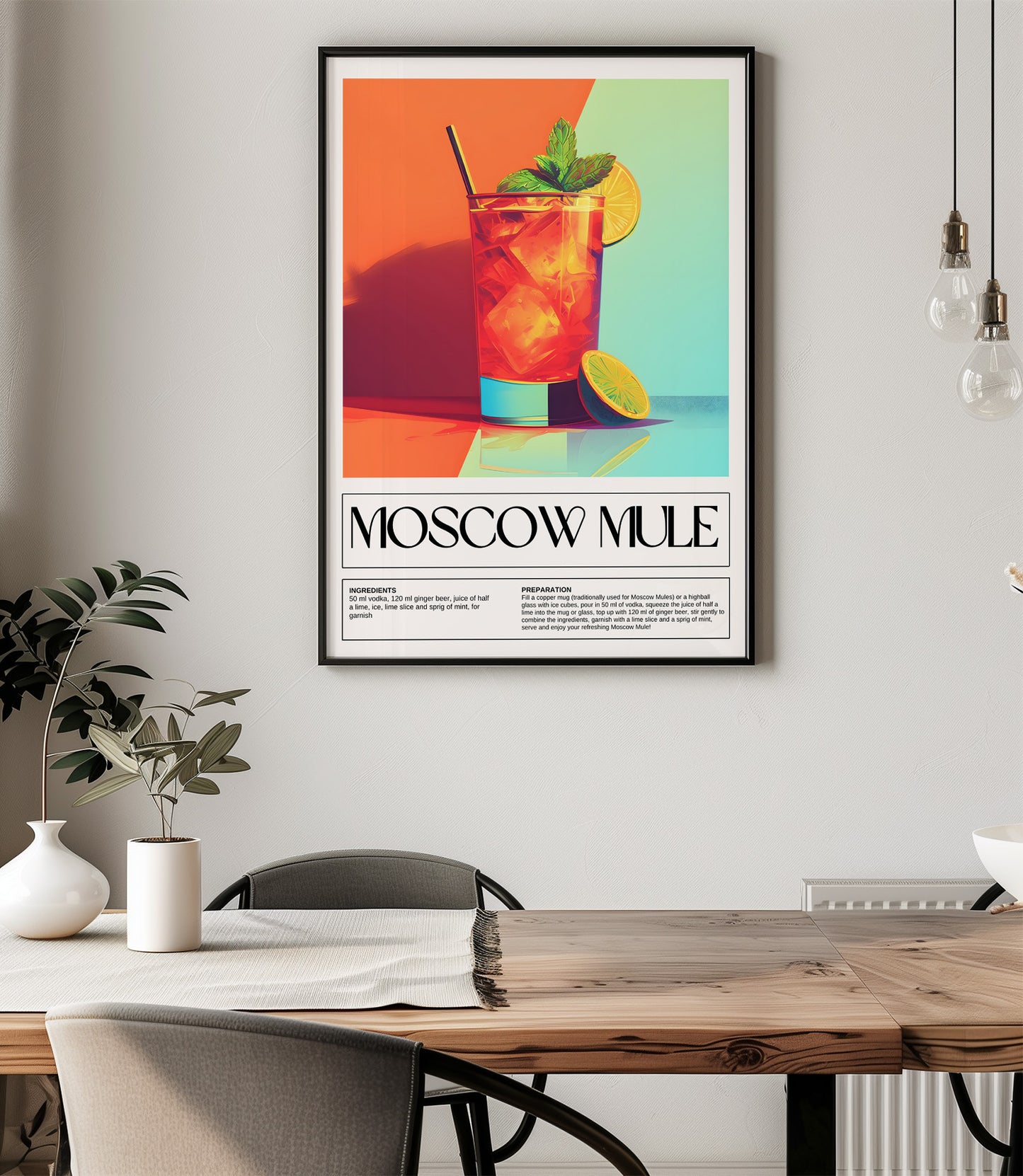 Moscow Mule Cocktail Wall Art