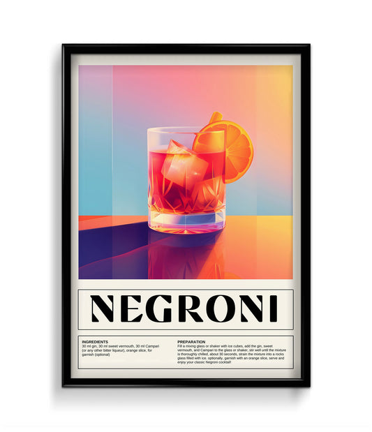 Negroni Cocktail Wall Art