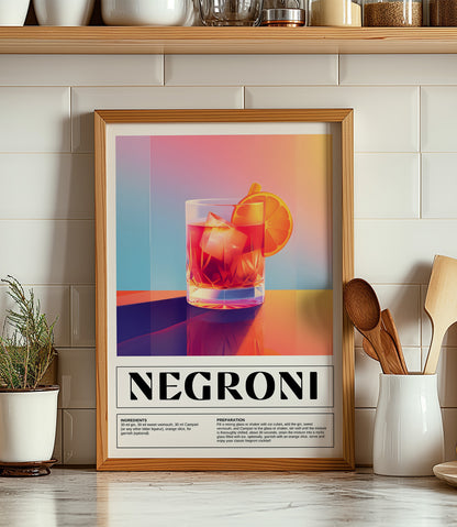 Negroni Cocktail Wall Art