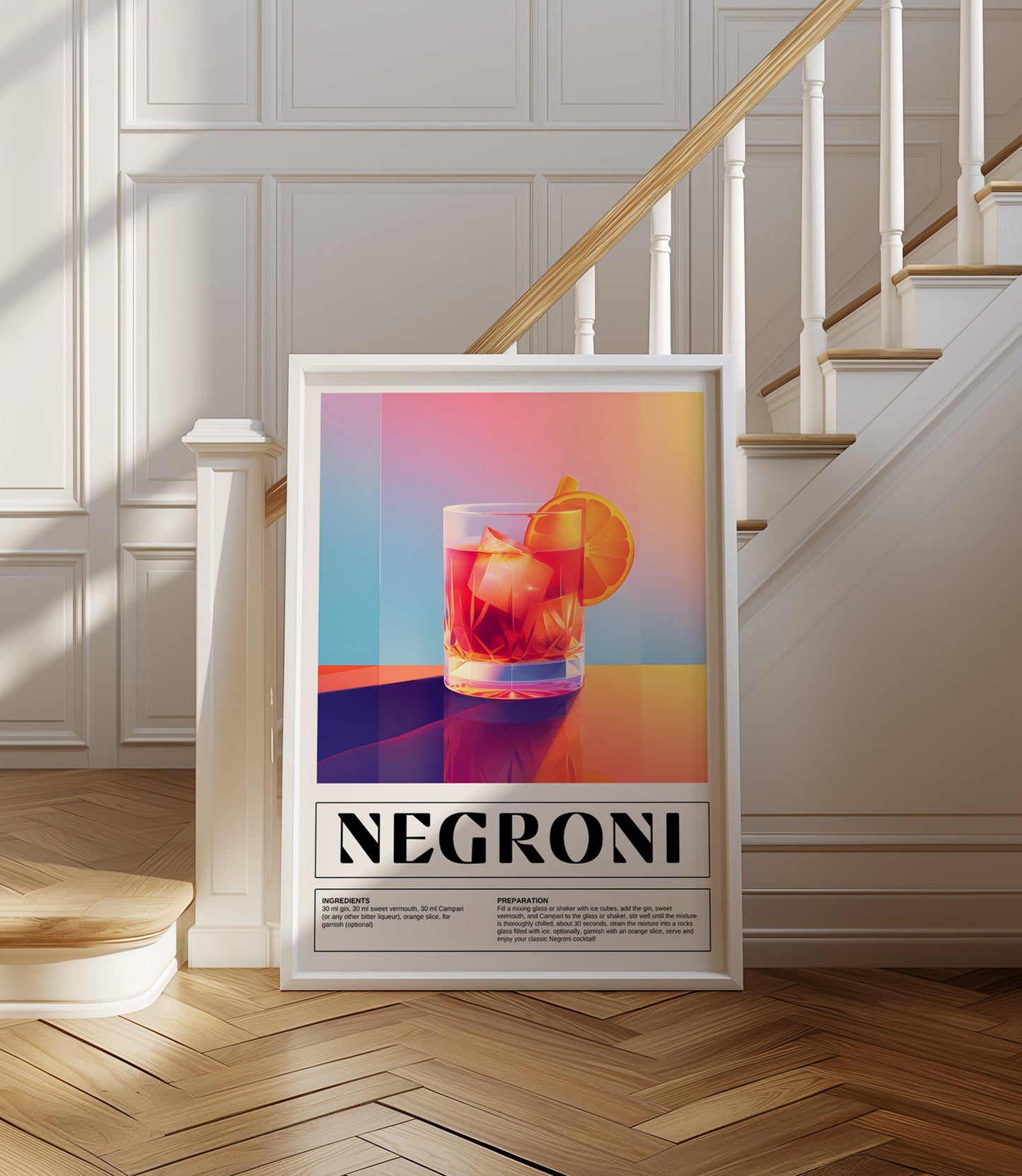 Negroni Cocktail Wall Art