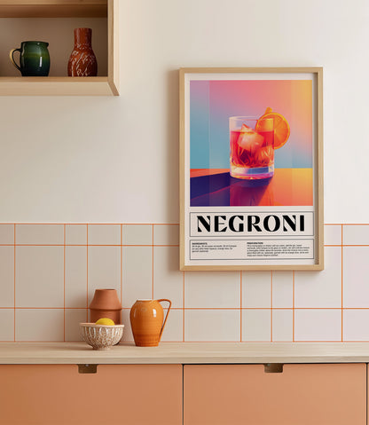 Negroni Cocktail Wall Art