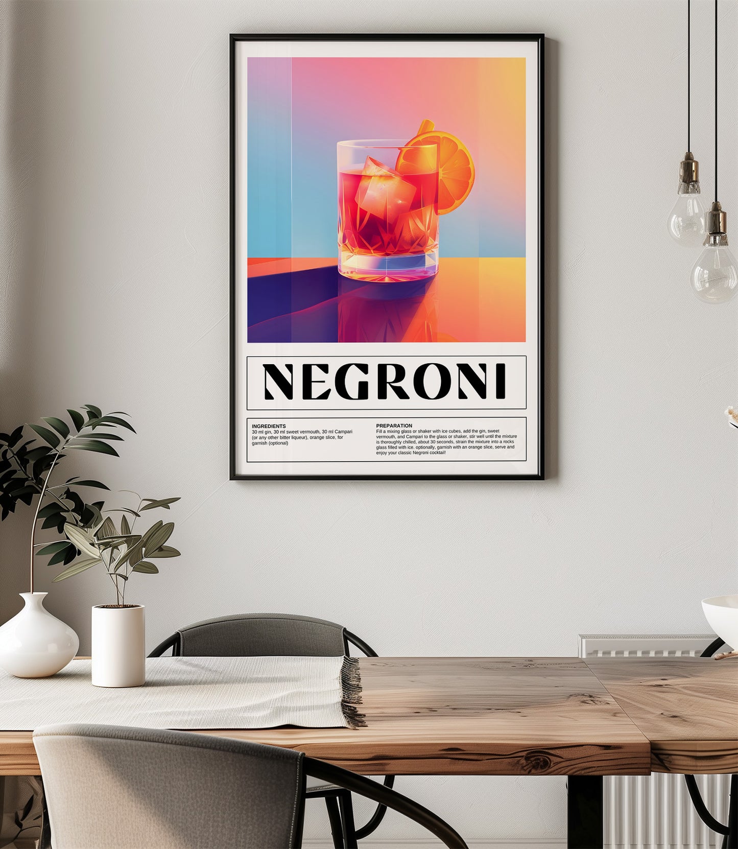 Negroni Cocktail Wall Art