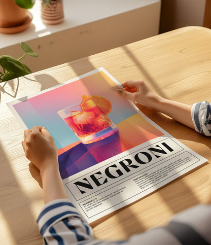 Negroni Cocktail Wall Art