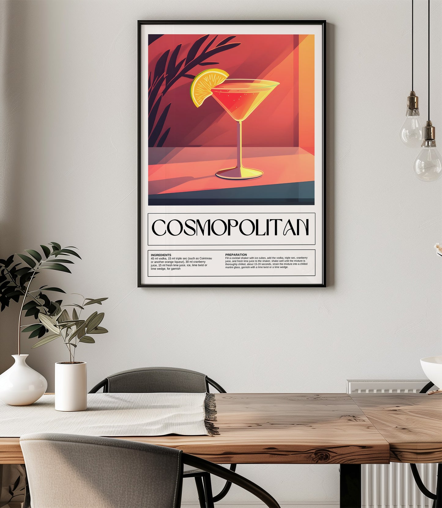 Cosmopolitan Cocktail Wall Art