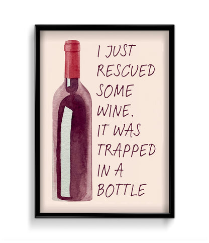 'Rescued some wine' Wall Art