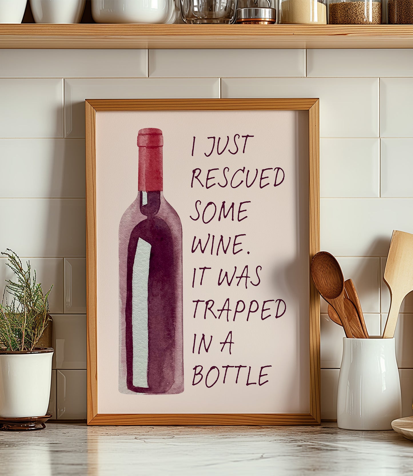 'Rescued some wine' Wall Art