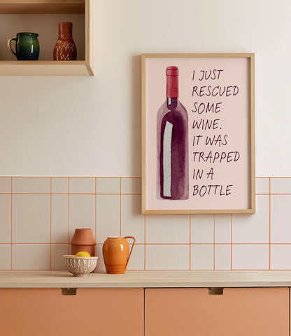 'Rescued some wine' Wall Art