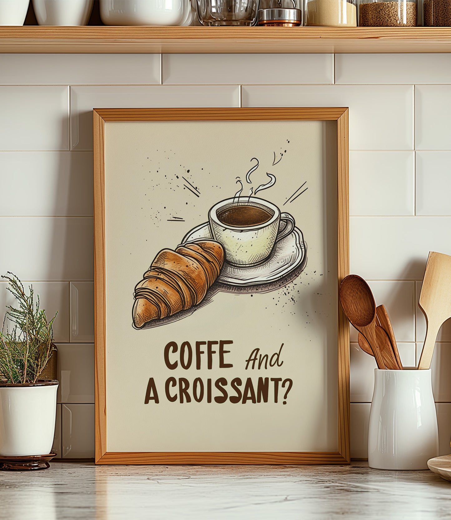 'Coffee and a croissant?' Wall Art