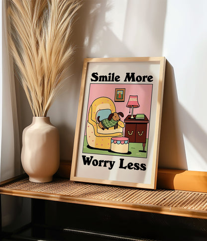 'Smile more worry less' Quote