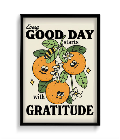 'Good day starts with gratitude' Quote