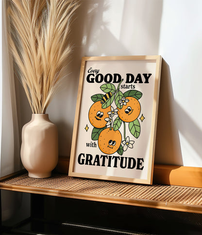 'Good day starts with gratitude' Quote